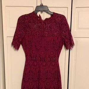 Lulu's Deep Red Lacy Dress